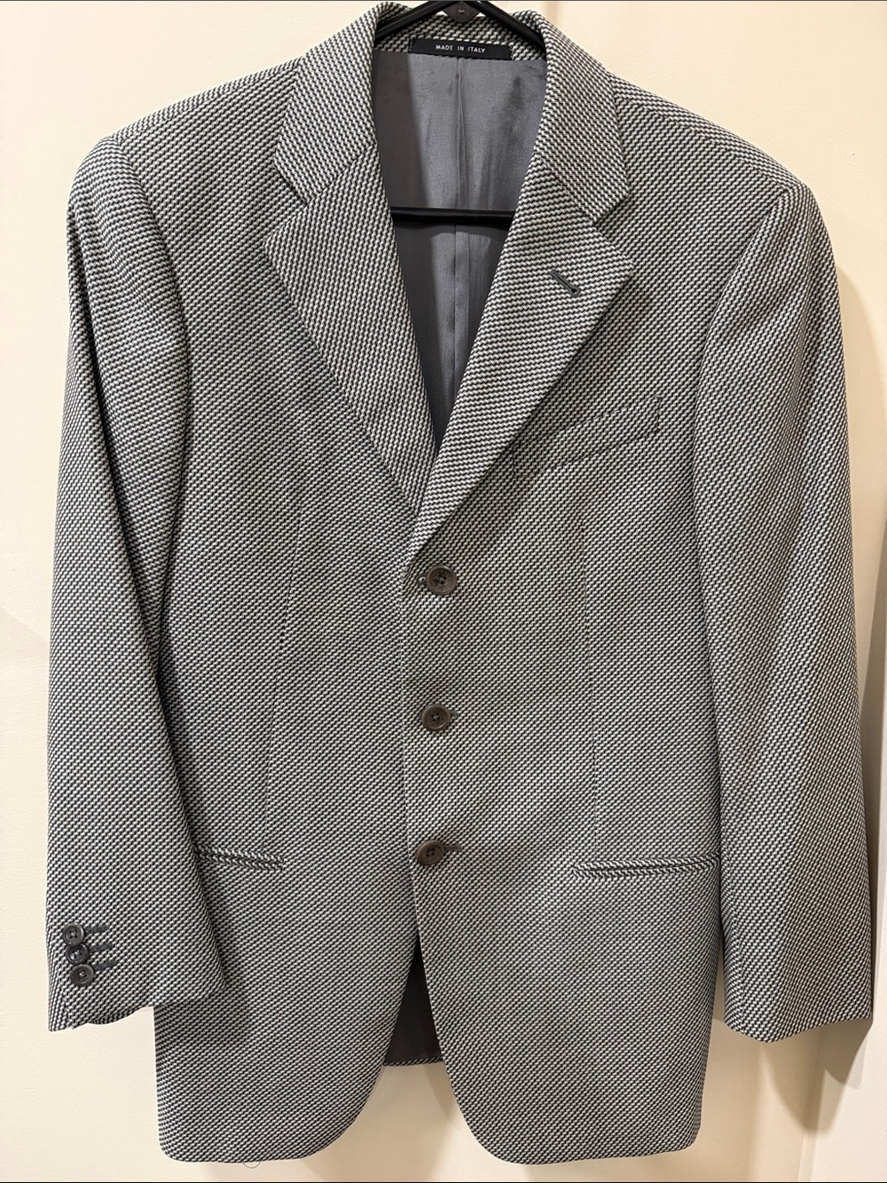 Armani Collezioni Men's Black & White Textured Sport Coat
